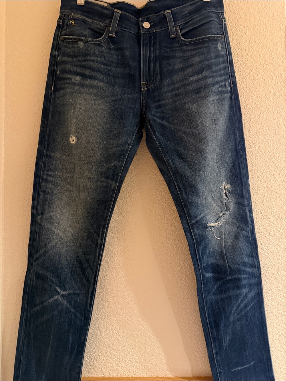 Polo by Ralph Lauren Distressed Boyfriend Jeans - Dark Blue